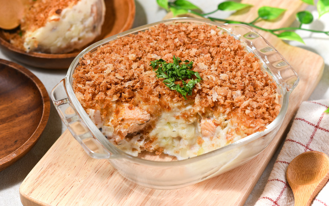 さけ水煮食塩不使用を使ったさけのスコップクリームコロッケ